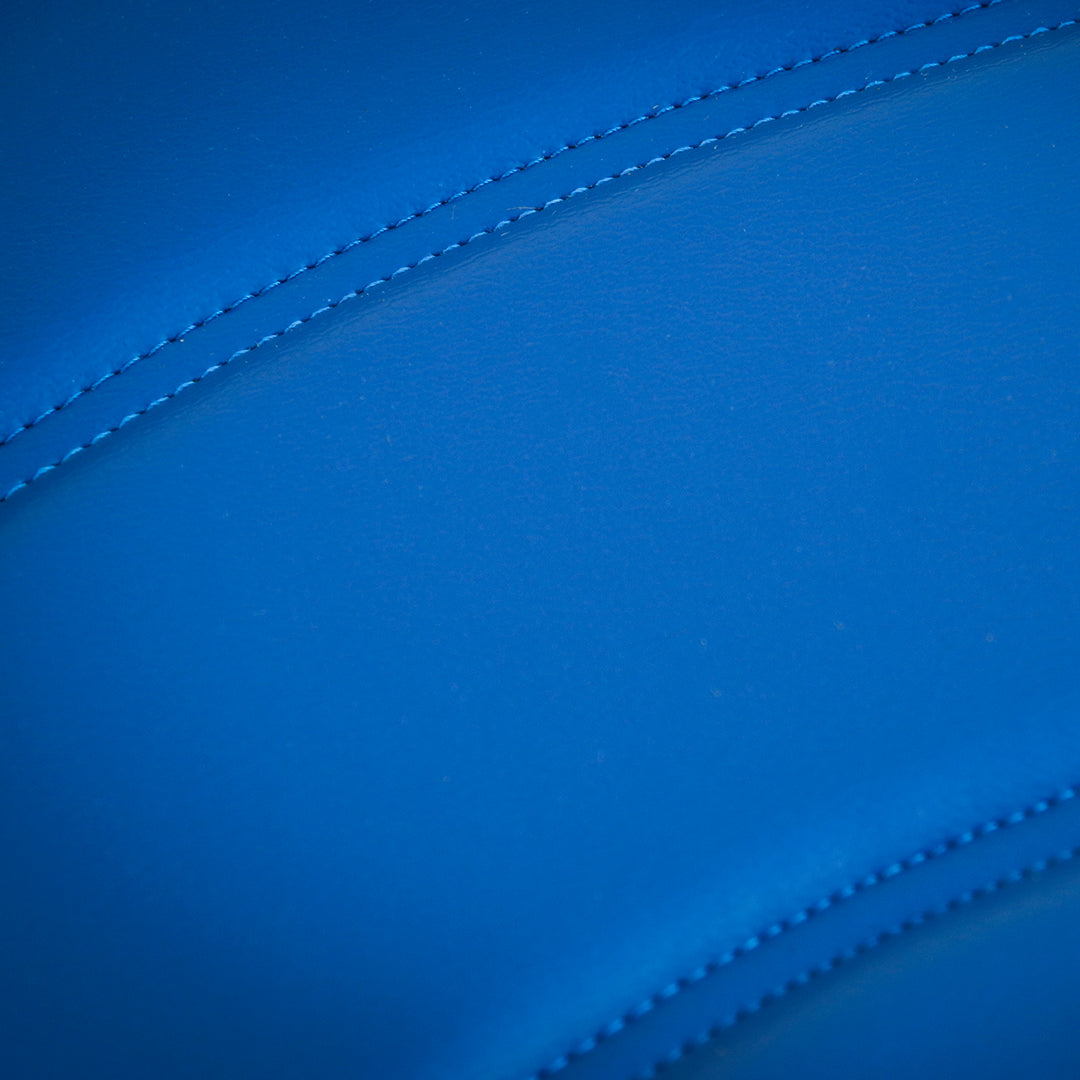 High-back, custom upholstered, seat cushion set for S2 or S3 drop-down seat. Colour: Navy blue and silver