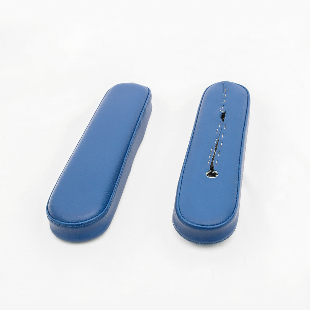 High-back, custom upholstered, seat cushion set for S2 or S3 drop-down seat. Colour: Navy blue and silver