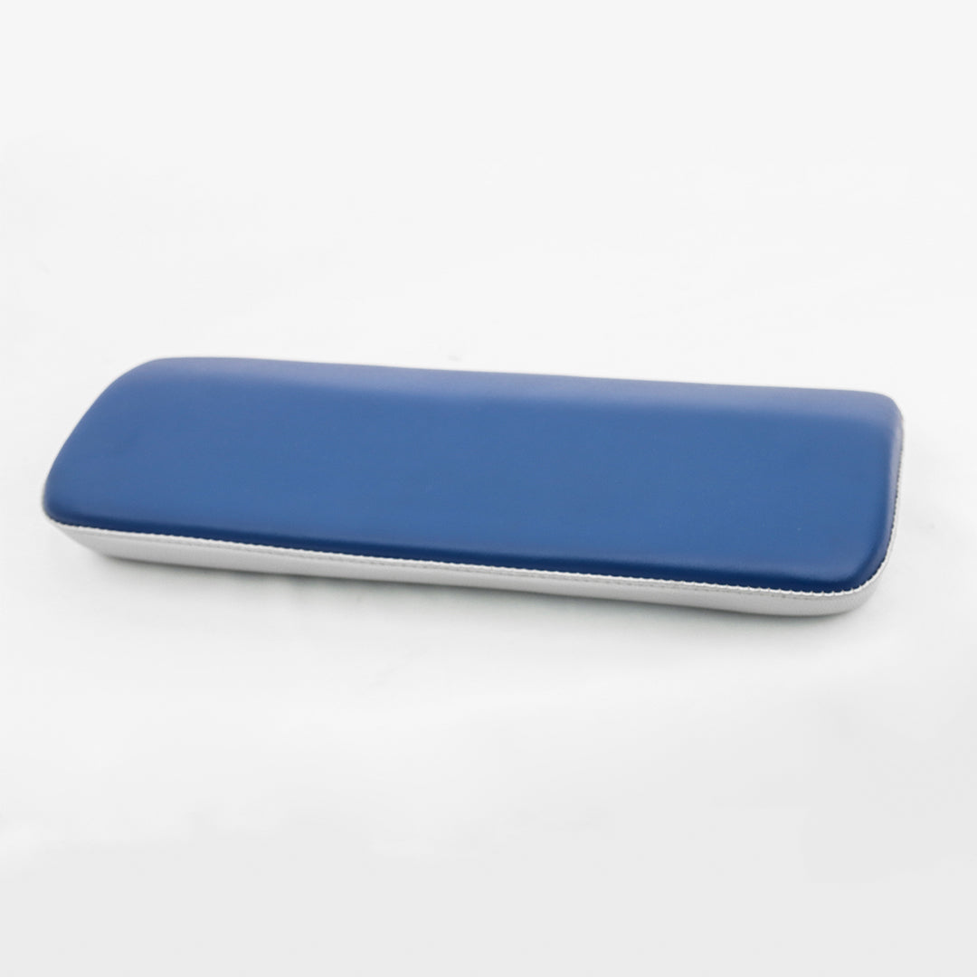 High-back, custom upholstered, seat cushion set for S2 or S3 drop-down seat. Colour: Navy blue and silver